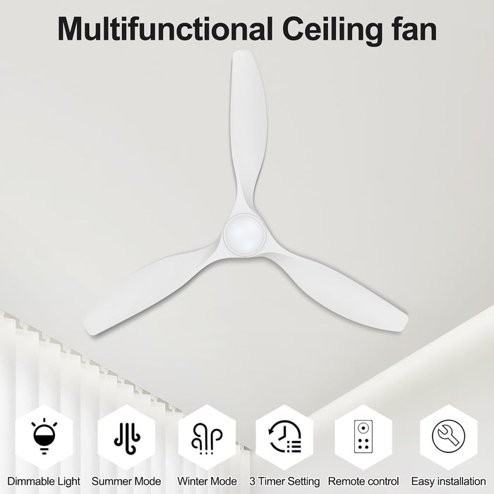 Integrated Lighting Reversible 52 Inch Ceiling Fan