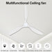 Integrated Lighting Reversible 52 Inch Ceiling Fan