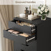 44.5" Tall Black Dresser, 8 Drawer Dresser with Groove Handles