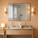55"X30" Gold Landscape Bathroom Mirror for Double Vanity, Shatterproof Tempered Glass, Narrow Metal Frame, Ultra-Flush Wall-Mounted