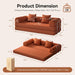 79 Inch Convertible Sofa Bed Orange CorduroyPillows