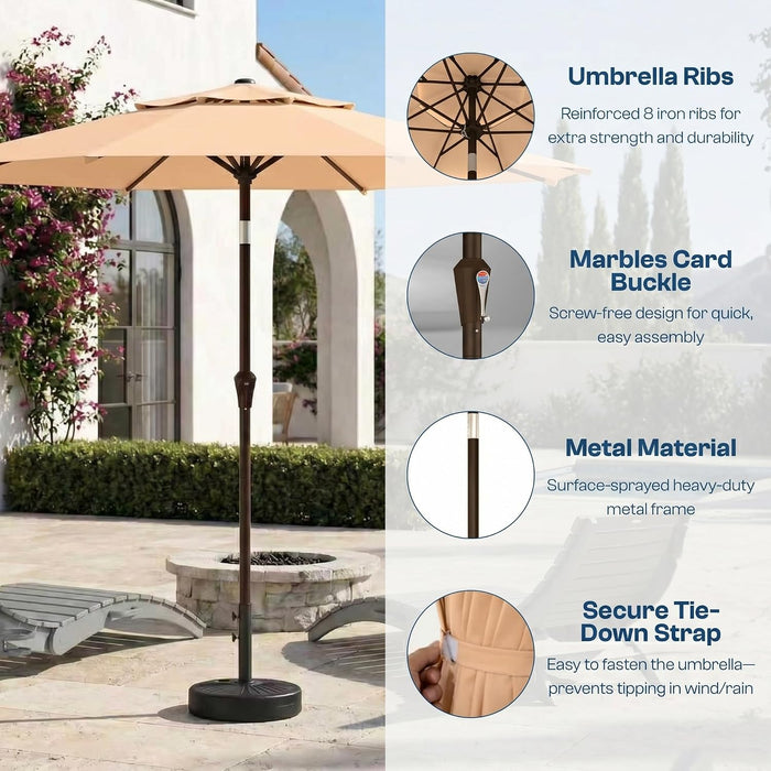10FT Patio Umbrella, 2 Tier Outdoor Table Umbrella, Large Vented Market Umbrellas with Push Button Tilt and Crank, 8 Sturdy Ribs for Backyard, Deck, Pool, UPF50+ UV Protection