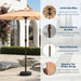 10FT Patio Umbrella, 2 Tier Outdoor Table Umbrella, Large Vented Market Umbrellas with Push Button Tilt and Crank, 8 Sturdy Ribs for Backyard, Deck, Pool, UPF50+ UV Protection