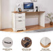 60Inch LShaped Desk With Farmhouse Cabinetry Storage