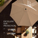 10FT Patio Umbrella with Base, Outdoor Umbrellas with Base Included, 8 Sturdy Ribs, Waterproof Fade Resistant POLYESTER DTY Canopy for Deck, Lawn, Garden, Backyard & Pool, Tan