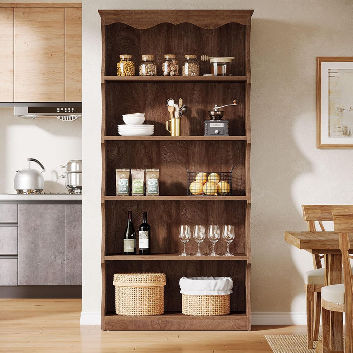 70 Inches Tall DisplayBookcase Featuring Curved Edges