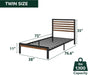 Kai Bamboo and Metal Platform Bed Frame, Sturdy Steel Frame, Twin