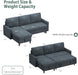 Linen Convertible Sleeper Sofa Bed Featuring Storage