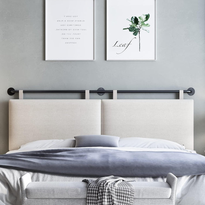 Headboards for Queen Size Bed, Wall Mounted Headboard with Fine Linen Upholstery and Button Tufting, Adjustable Heigh Headboard for Bedroom(Queen,Beige)