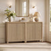 Sideboard Buffet Cabinet with Storage, Fluted Credenza Buffet Table