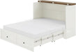 Full Murphy Bed Cabinet Distressed White StorageSolution