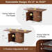 55"-71" Extendable Dining Table with Storage, Expandable Kitchen Table for 4-6, Space Saving Dining Room Table with Hidden Storage Cabinet, Adjustable Shelves & Fluted Base (Walnut)