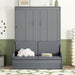 Queen Size SlateGray FoldableSpaceSaving Murphy Wall Bed