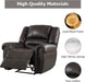 Leather Recliner Chair, Classic and Traditional Manual Recliner Chair with Comfortable Arms and Back Single Sofa for Living Room, Dark Grey