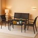 4 Pieces Patio Furniture Sets,Outdoor Patio Conversation Sets with Glass Coffee Table, Small Porch Balcony Furniture, Patio Table and Chairs Set for Garden, Backyard (Black)