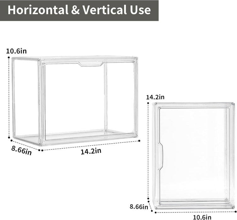 Stackable Cube Storage Organizer Clear Display Case
