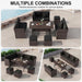 7 Pieces Patio Furniture Set, Patio Sectional with Dining Table & Ottoman