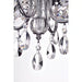 Marya 4-Light Modern Chrome round Chandelier with Beaded Drum Shade /Hanging Clear Glass Crystals