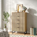 5 Drawers Dresser, 49.2’’ Tall Modern Chest of Drawers for Bedroom, Large Closet Dressers with Drawers, Wooden Drawer Dresser for Bedroom, Living Room, Hallway