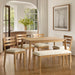 4-Piece Farmhouse Dining Set, Wooden Table with 2 Chairs, Bench Seat, Mid-Century Modern Wooden Table & Upholstered Chair Set for Home, Kitchen, Dining Room, Solidwood Legs