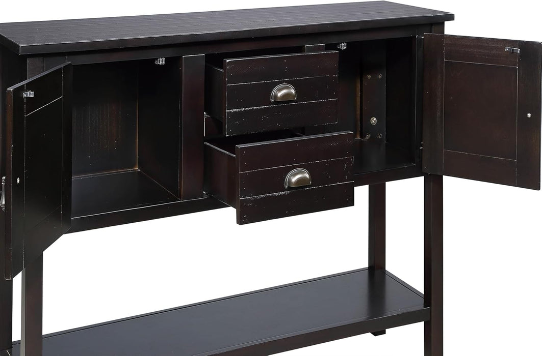 48" Solid Wood Sideboard Buffet Cabinet with Storage Drawers
