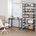 All Black Folding Bookshelf Five Tier Organization