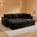 Black 83Inch DeluxeSleeper Sectional Sofa With Storage