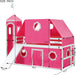 Pink CastleStyled Loft Bed With Slide PlayhouseTower
