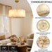 Alabaster Chandeliers,D24In Marble round Alabaster Chandelier,Modern Brass Dining Room Chandelier, Adjustable Gold Chandeliers for Bedroom,Bathroom,Entryway,Foyer,E12 Bulbs Included