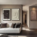 Large 3D Textured Framed Abstract Wall Art for Living Room, 3 Piece Modern Paintings Artwork for Walls, Black White Brown Geometric Sandstone Texture Pictures for Hallway Office Home Decor 24X36 In
