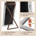 Rustic Floor Full Length Mirror Wood Frame, 56"X21" White Mirror
