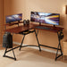 Vista L-Shape Desk with Monitor Stand, Cherry