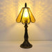 Tiffany Style Table Lamp Yellow Rippled Stained Glass Lamp 14 Inch