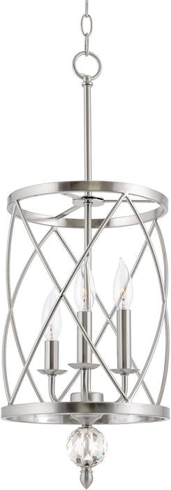 Eleanor 27 Inches Brushed Nickel Crystal Chandelier