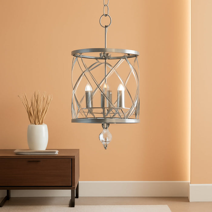 Eleanor 27 Inches Brushed Nickel Crystal Chandelier