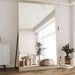 77"X38" Rectangle Full Body Floor Mirrors, Full Length Mirror Hanging or Leaning, Aluminum Alloy Frame Wall Mirror for Bedroom, Dressing Room, Gold