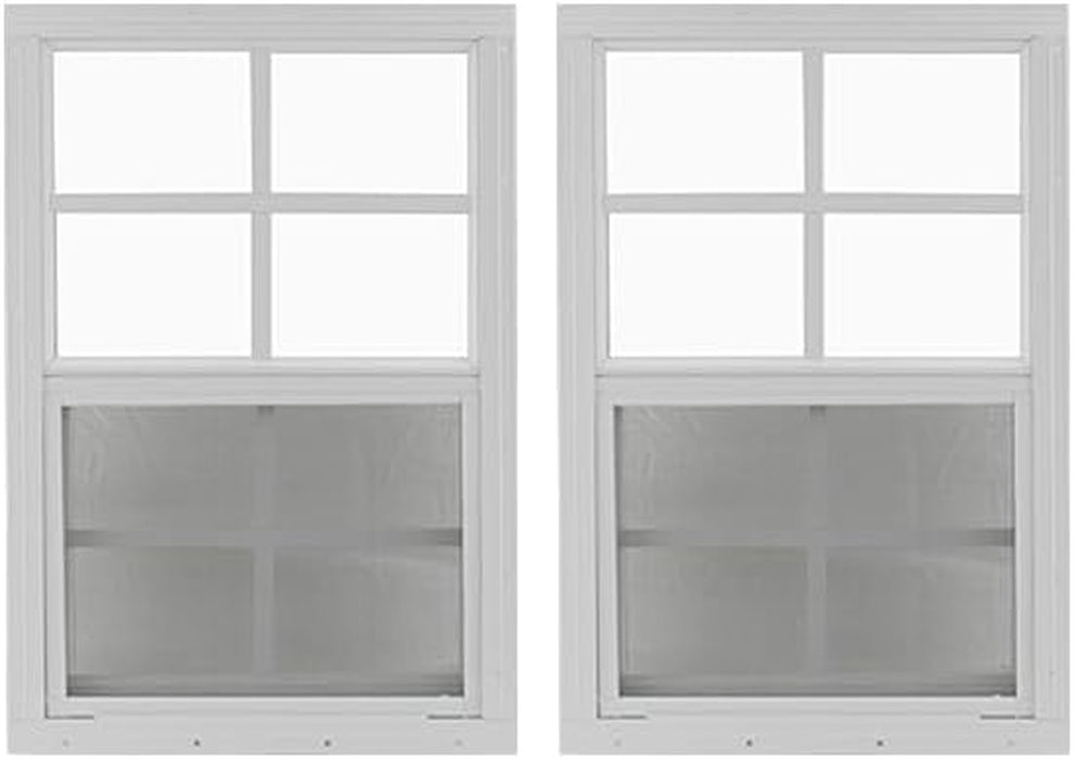 2 Pack Shed Window 14" X 21" White J-Channel Playhouse Window White Flush, Chicken Coop Window, Shed Window