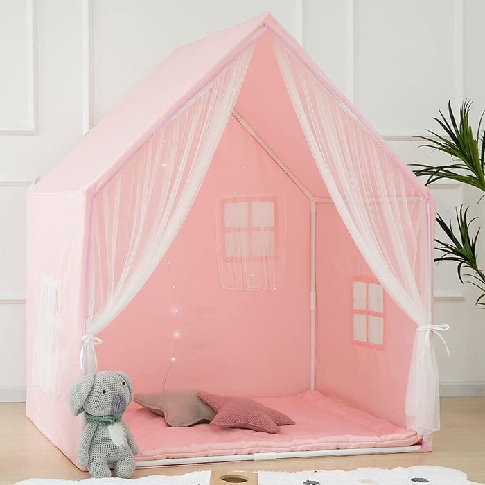 Delightful Indoor & Outdoor Playhouse Tent - Large Pink Kids Castle 52" X 60"