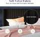 Queen Size Velvet Bed Frame/Vertical Channel Tufted Wingback Headboard/Upholstered Platform Bed/Strong Wooden Slats/No Box Spring Needed/Easy Assembly/Black