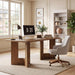 63" Long Large Wood Desks, Solid Wood Office Desk, Farmhouse Executive Computer Desk, Home Office Workstaticon, Work Writing Table, Walnut