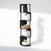 Basic Book Shelf, 5-Tier Bookshelf, Bookcase with Zigzag Corner Shelf, 14.2 X 14.2 X 71.2, for Living Room, Bedroom, Home Office, Espresso/Black