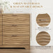 48" Wide 6 Drawers Dresser for Bedroom, Coastline Fluted Modern Dresser Drawer with Metal Handle, Storage Chest of TV Stand Organizers Wooden for Living Room, Hallway, Closet, Walnut Wood