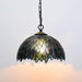 Stained Glass Style Plug in Hanging Lamp Multicolor Leaf 180 Inch