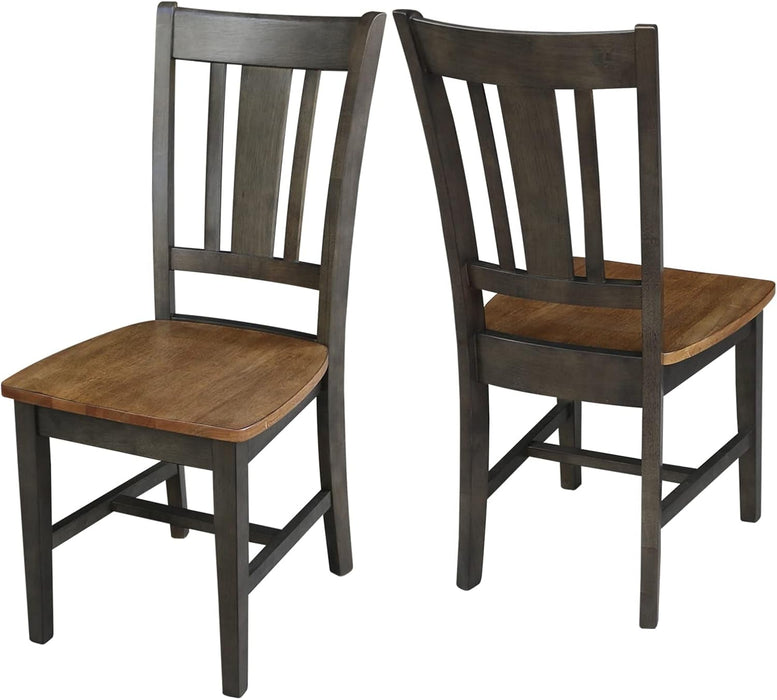 International Concepts San Remo Splatback Dining Chair, Height, Hickory/Washed Coal