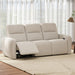 3 Seater Power Reclining Sofa, Overstuffed Recliner Couch with USB and Type-C Charge Ports, Reclining Couches for Living Room, Home Theater, RV (Beige, Fabric)