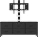 TV Stand with Mount, Fabric Dresser with 6 Drawers for 32/45/55/60/65/75 Inch Tvs, Black Dresser Entertainment Center, Modern Media TV Console Table