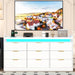 9 Drawer Dresser for Bedroom, White Dresser with LED Lights and Charging Station, Modern Chest of Drawer, Wood Triple Wide Drawer Organizer Cabinet for Bedroom, Living Room, Entryway, Hallway
