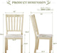 Set of 8 Farmhouse Dining Chairs with Upholstered Seats, Cream