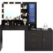 Makeup Vanity with Lights Vanity Desk with Mirror, Large Vanity Table Set with Drawer Dresser, Charging Station & RGB Cabinets