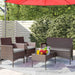 Patio Furniture 4 Pieces Conversation Sets,Brown and Gray